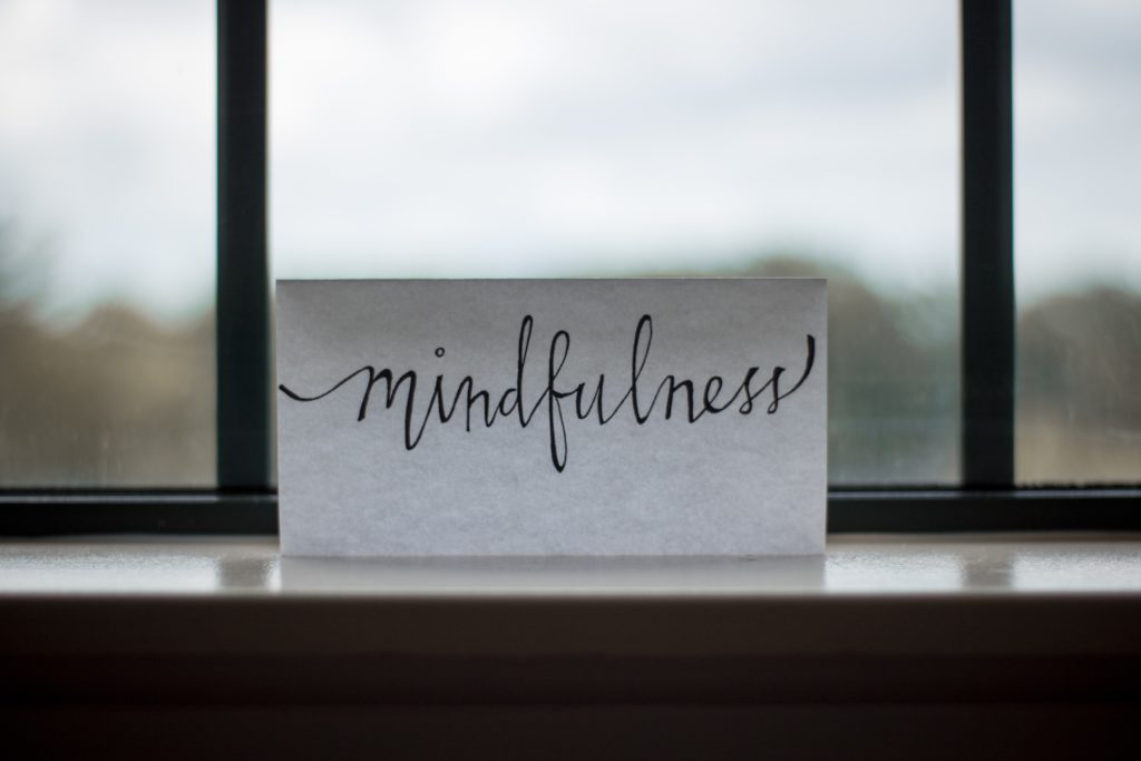 Mindfulness written on a paper